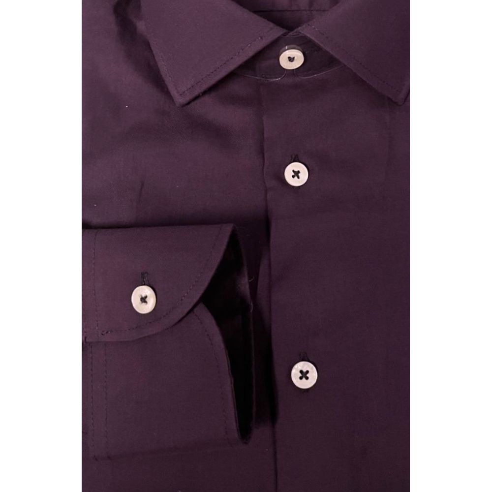 Baldinini Trend Purple Cotton Men Shirt