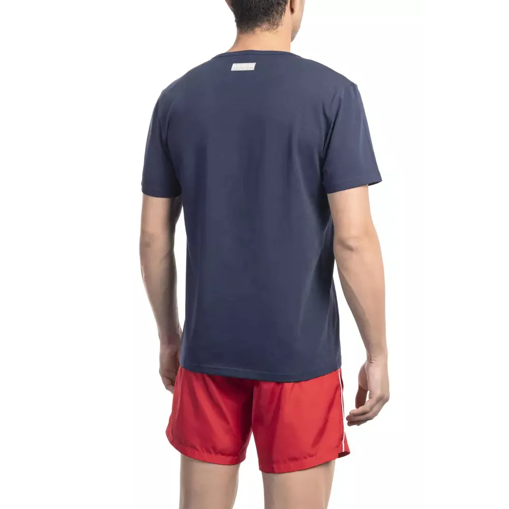 Bikkembergs Blue Cotton Men T-Shirt