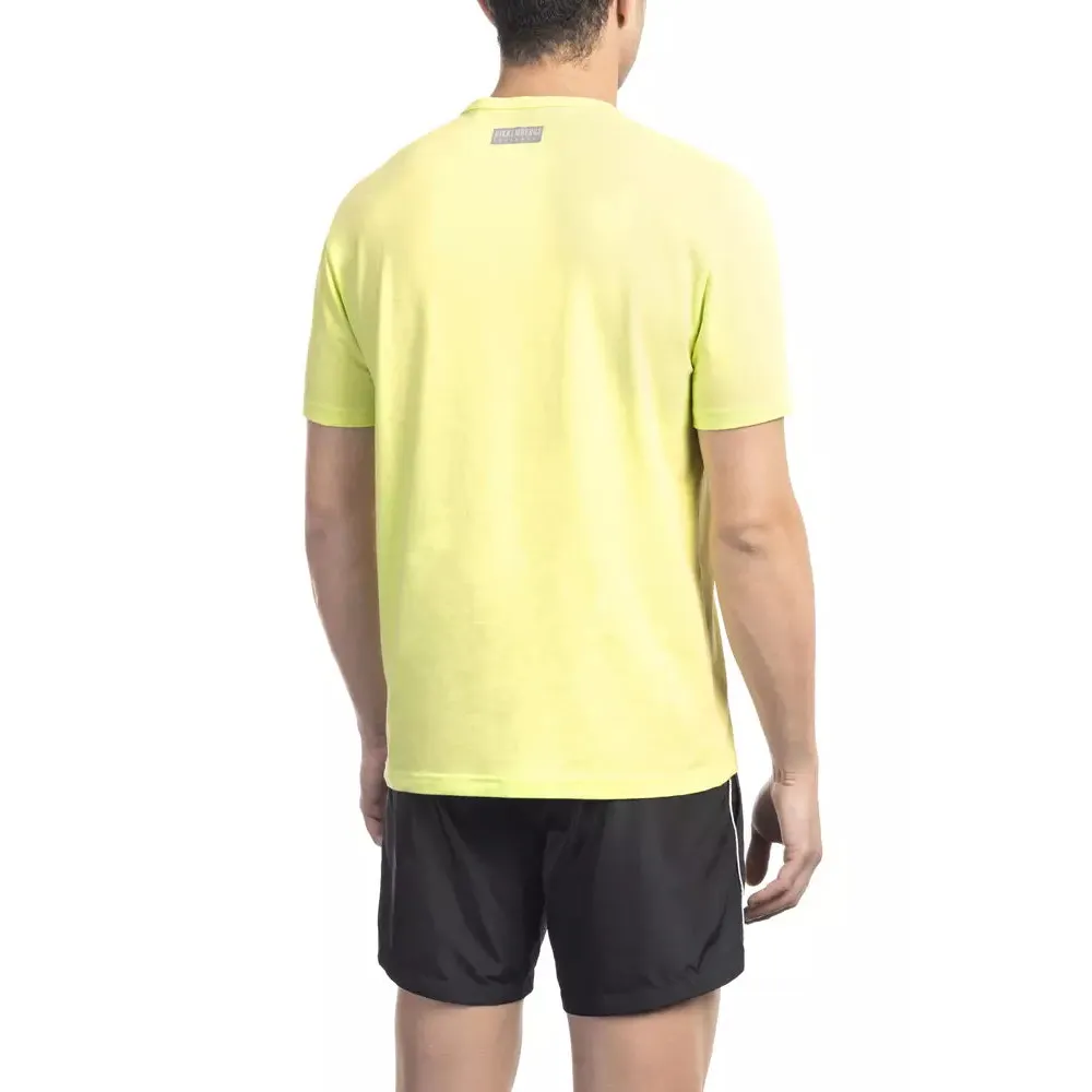 Bikkembergs Yellow Cotton Men T-Shirt