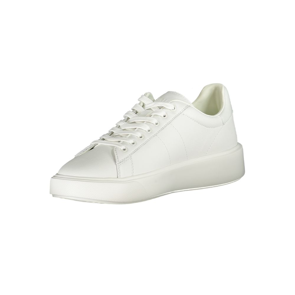 Blauer White Leather Men Sneakers