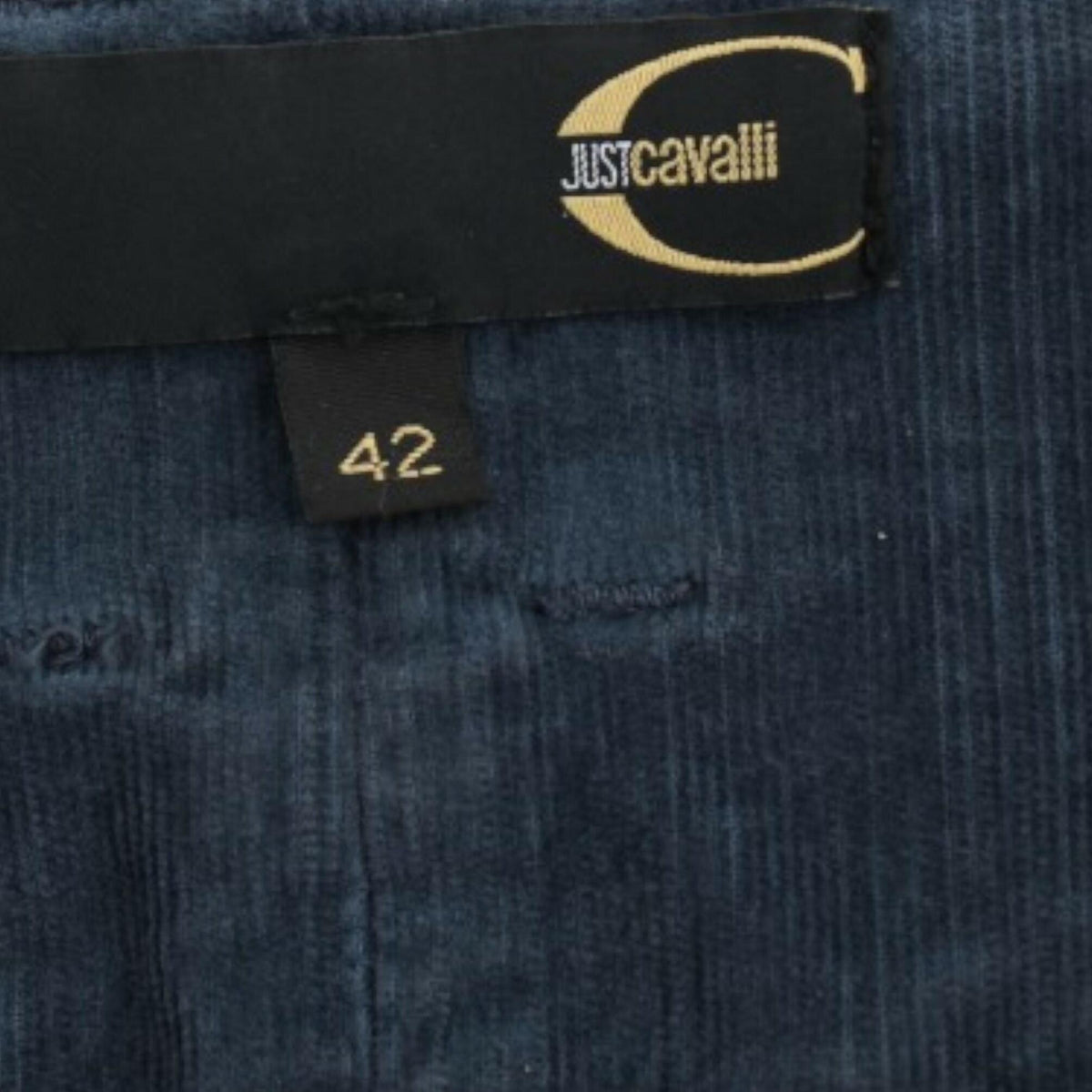 Cavalli Blue corduroy pencil skirt