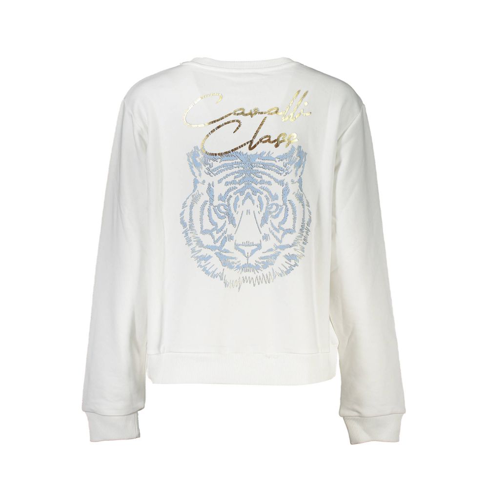 Cavalli Class White Cotton Sweater