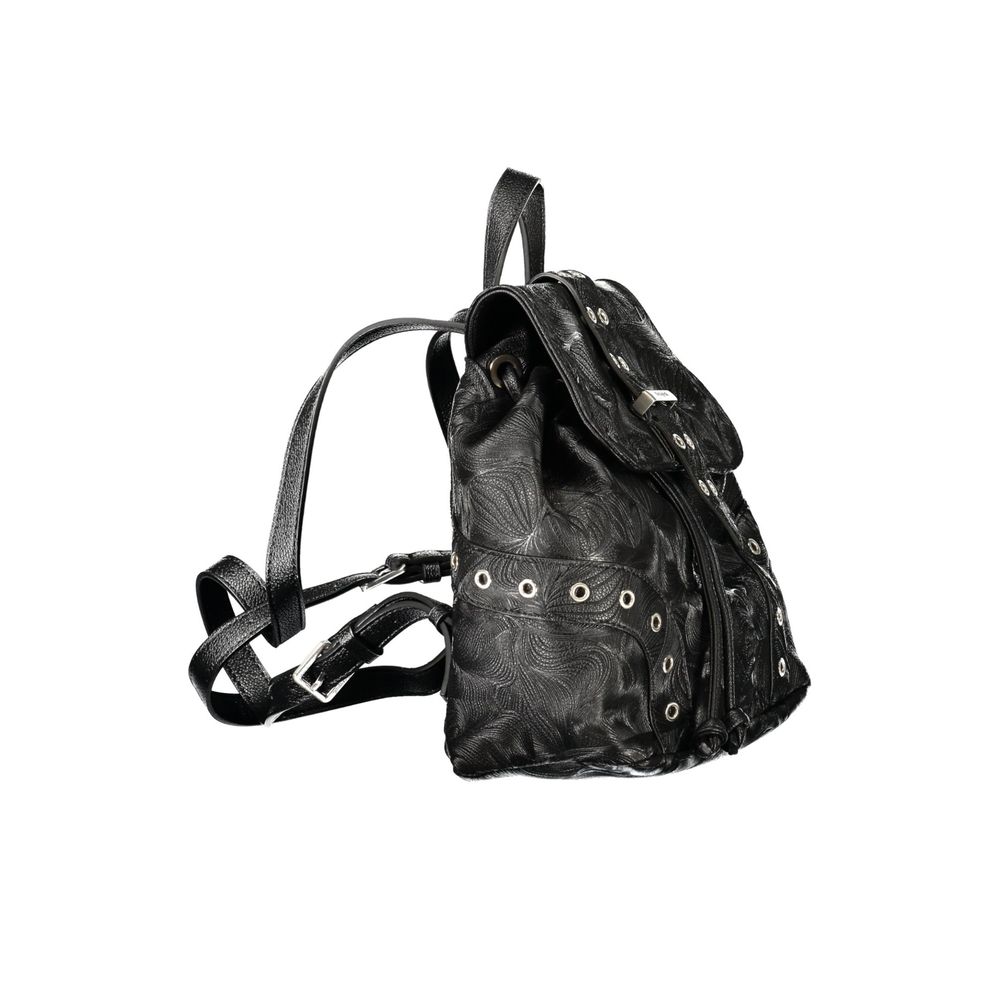 Desigual DE-43378 black polyurethane backpack for women