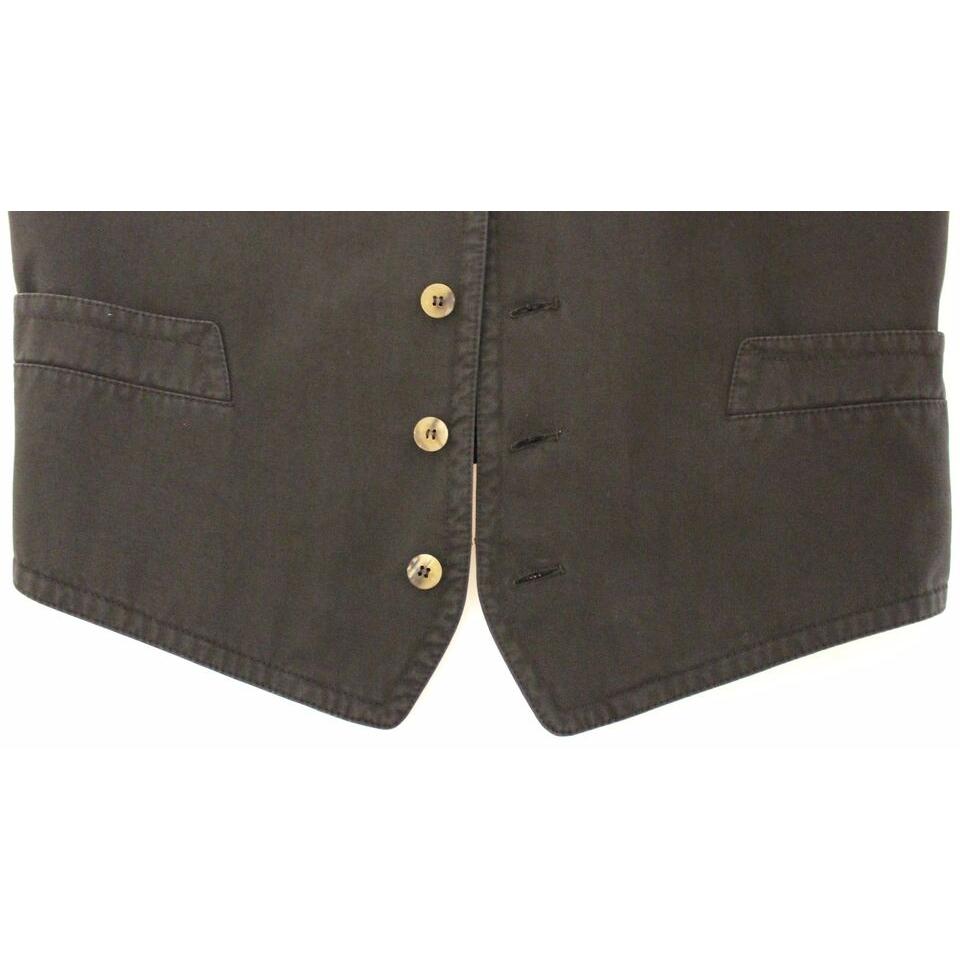 Dolce & Gabbana Black Cotton Blend Dress Vest Gilet