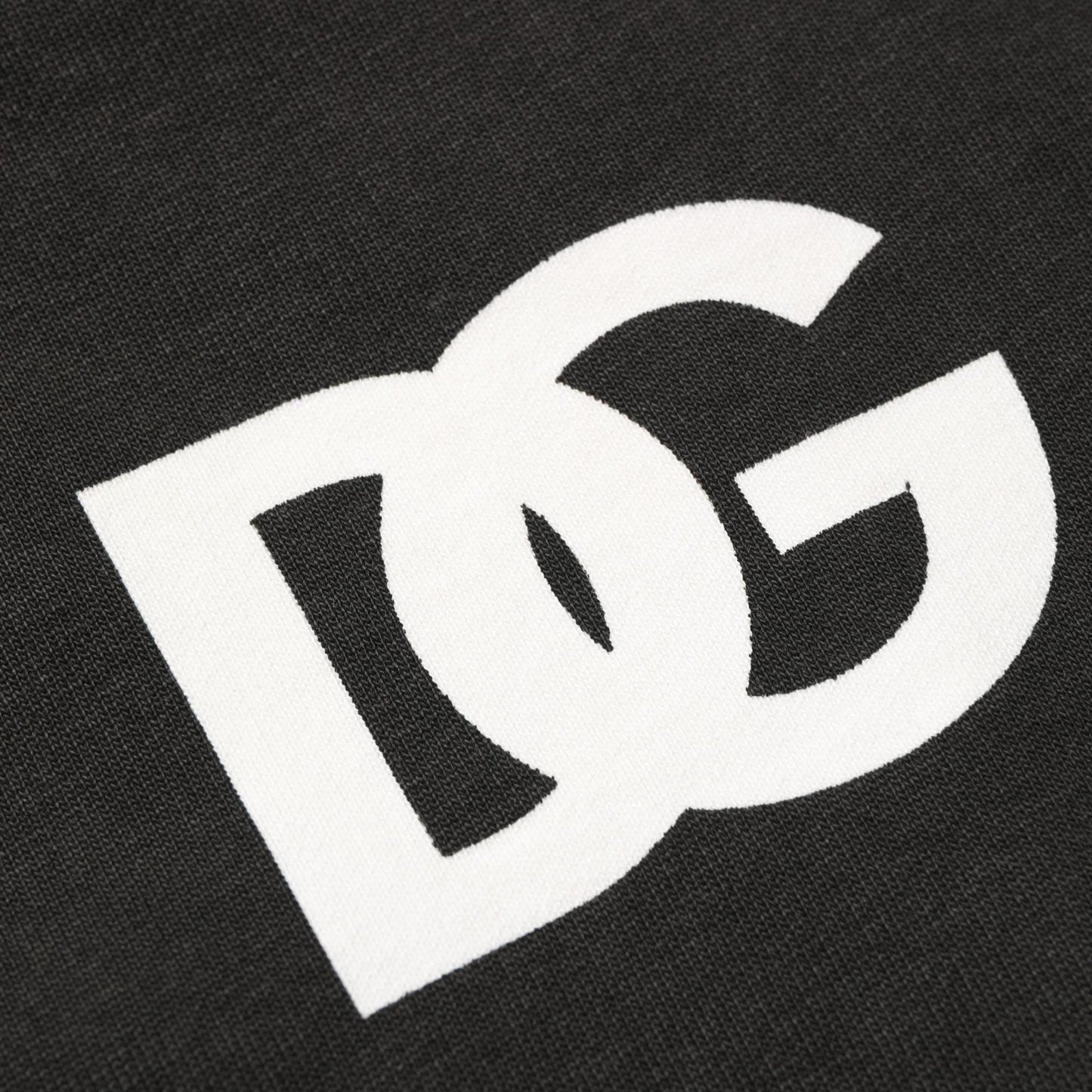 Dolce & Gabbana Black Cotton Logo Hooded Full Zip Sweater