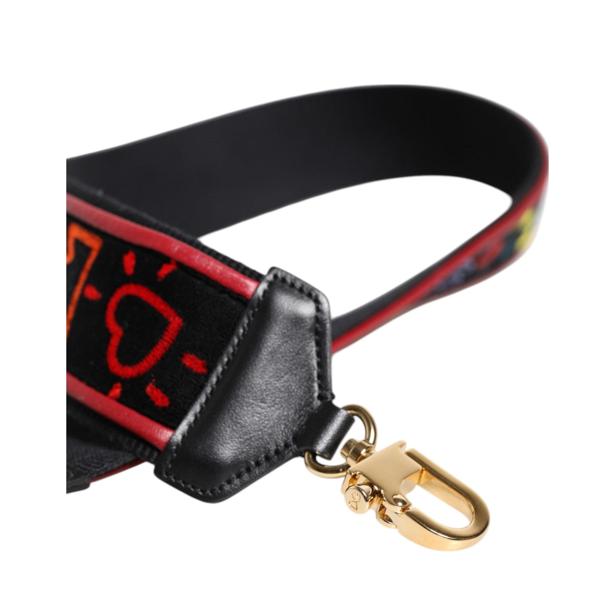 Dolce & Gabbana WMB499 black printed cotton bag strap