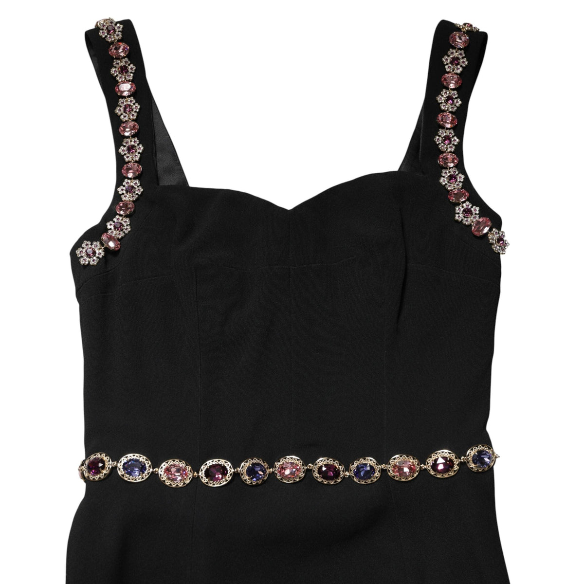 Dolce & Gabbana Black Embellished Sheath MermaidGown Dress