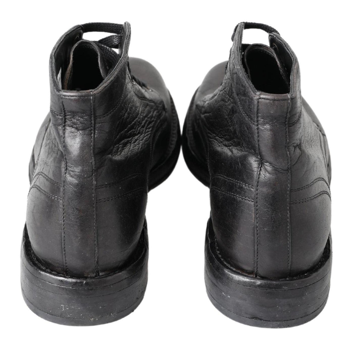 Dolce & Gabbana Black Horse Leather Perugino Boots