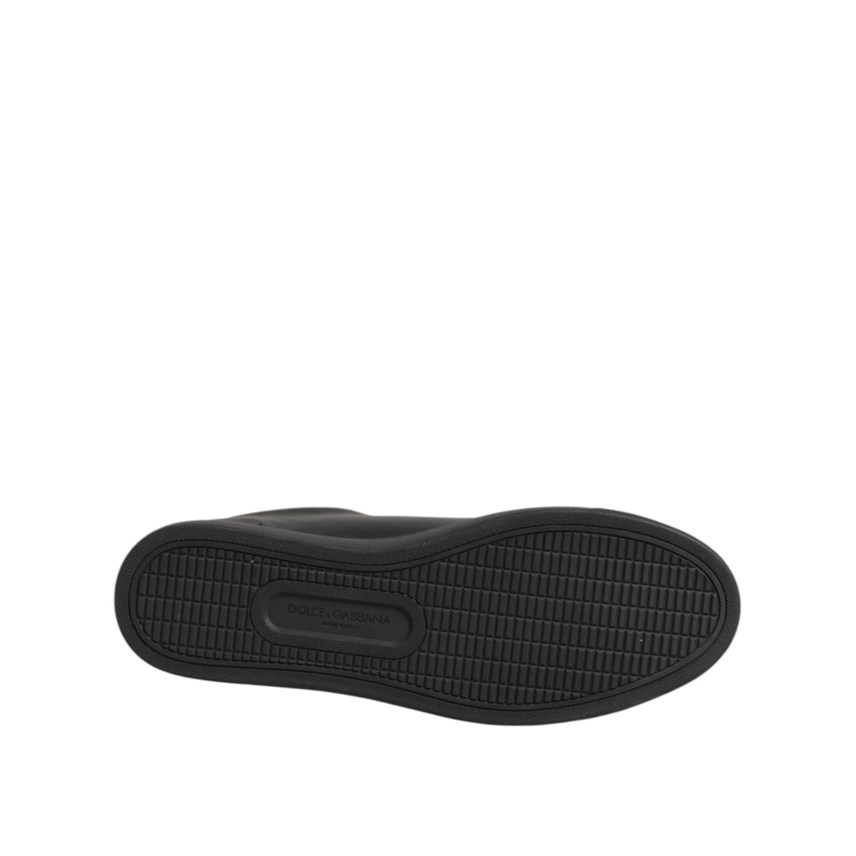 Dolce & Gabbana Black Leather Crystal Heart Low Top Sneakers Shoes