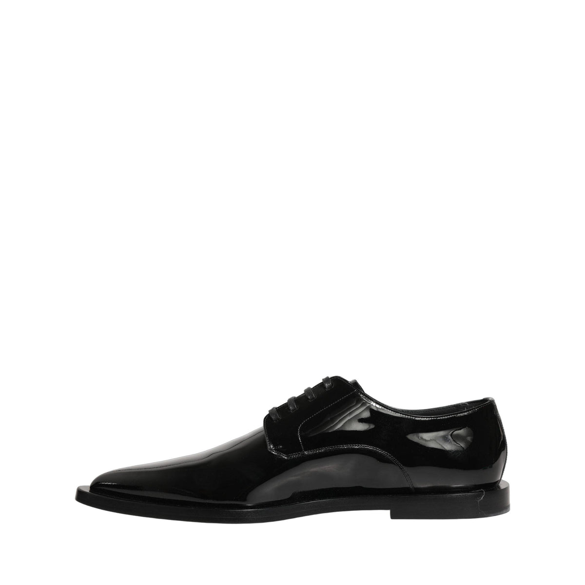 Dolce & Gabbana Black Leather Men Derby Dress Formal Shoes