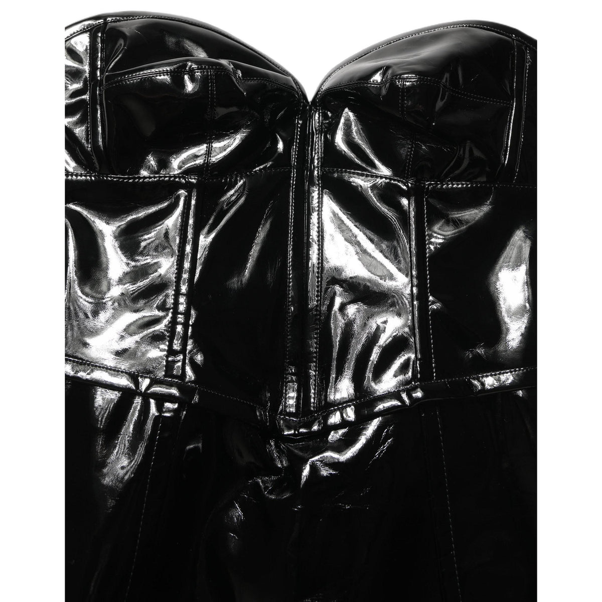 Dolce & Gabbana Black Patent Leather Corset Style Mini Dress