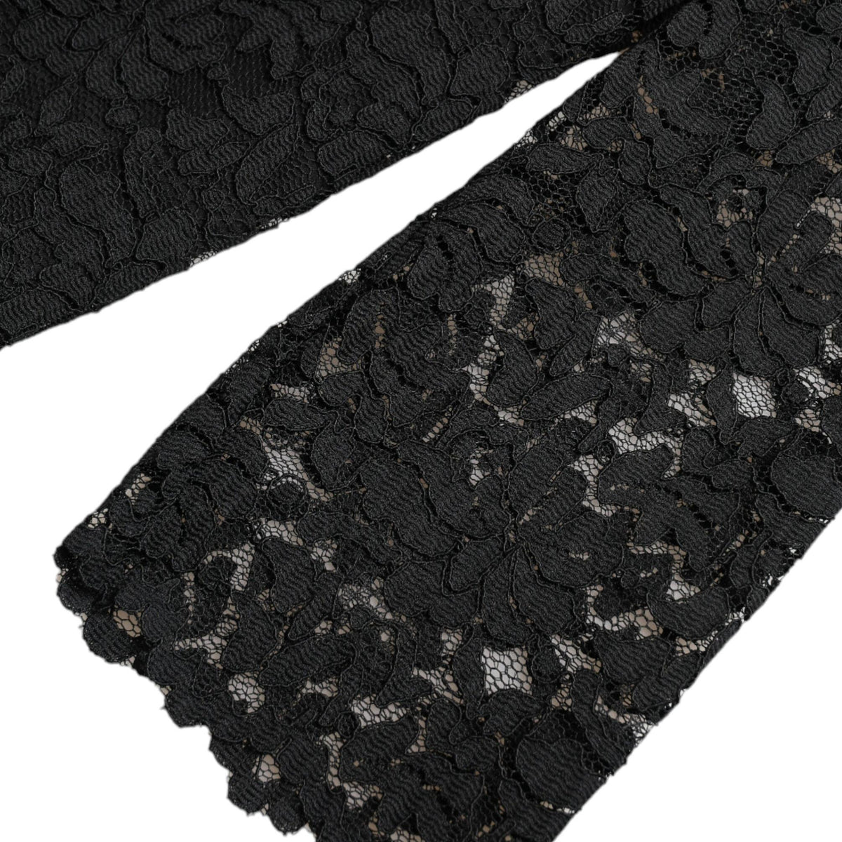 Dolce & Gabbana Black STAFF Blouse Floral Lace Nylon Top