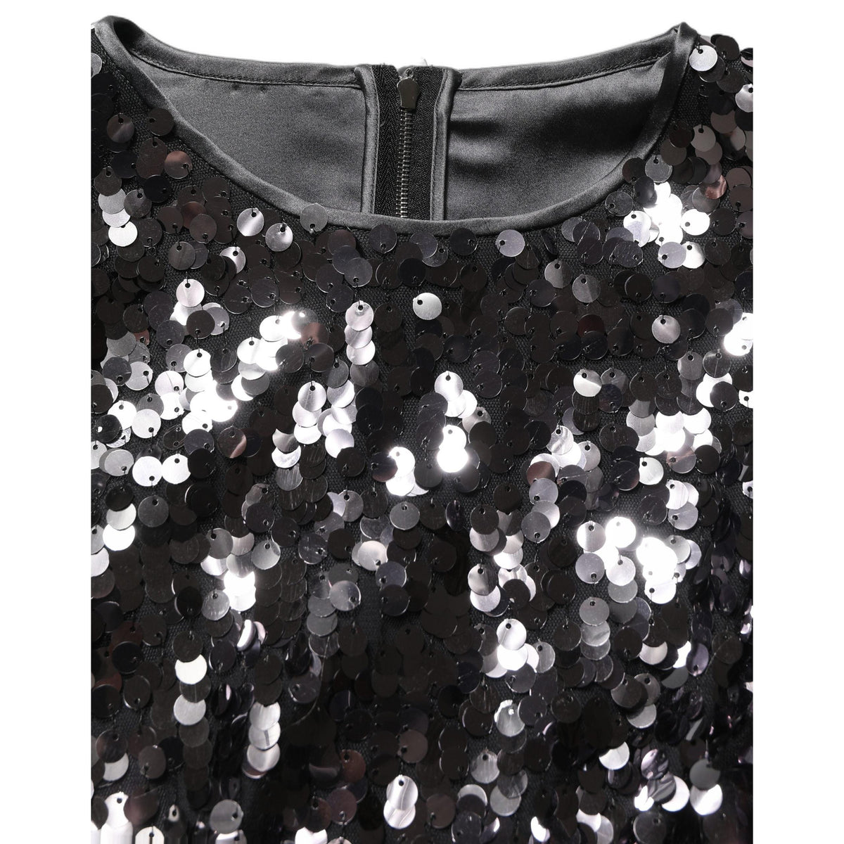 Dolce & Gabbana Black Sequined Long Sleeves Crop Blouse Top