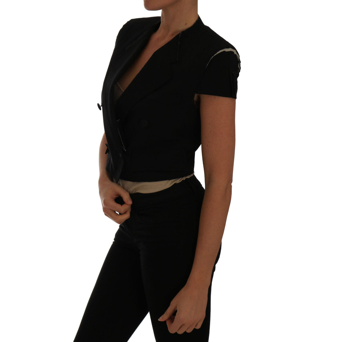 Dolce & Gabbana Black Short Croped Blazer Jacket