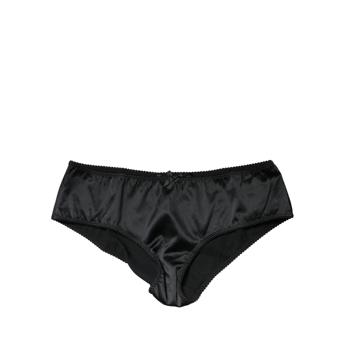Dolce & Gabbana Black Silk Stretch Mid Waist Brief Panty Underwear