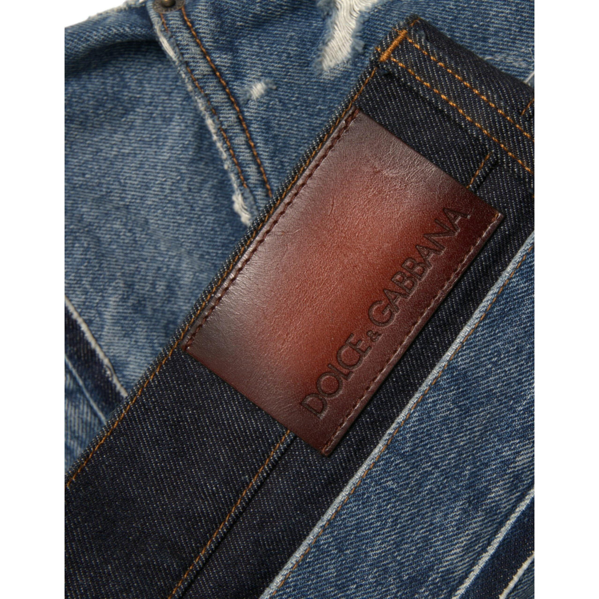 Dolce & Gabbana Blue Tattered Cotton Men Denim Jeans