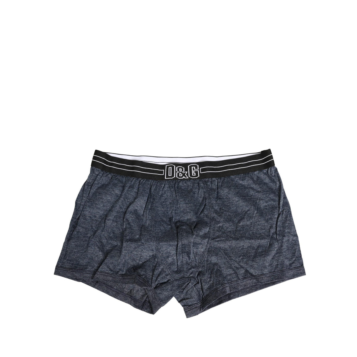 Dolce & Gabbana Dark Blue Logo Cotton Regular Boxer Underwear