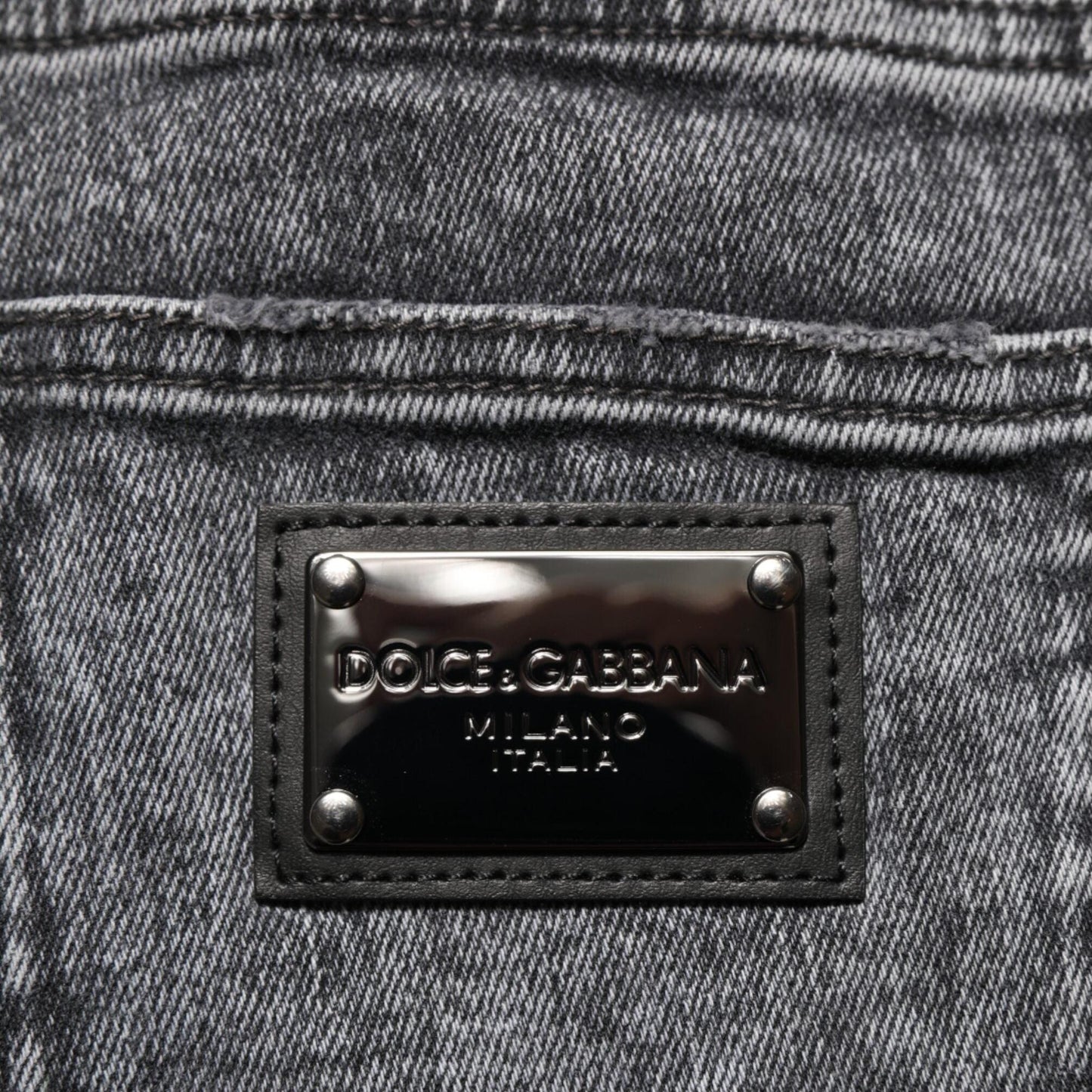 Dolce & Gabbana Gray Cotton Slim Fit Denim Trouser Jeans