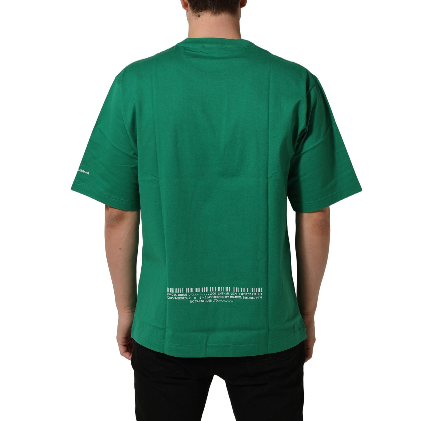 Dolce & Gabbana Green Cotton DGVIB3 Print Crew Neck T-shirt