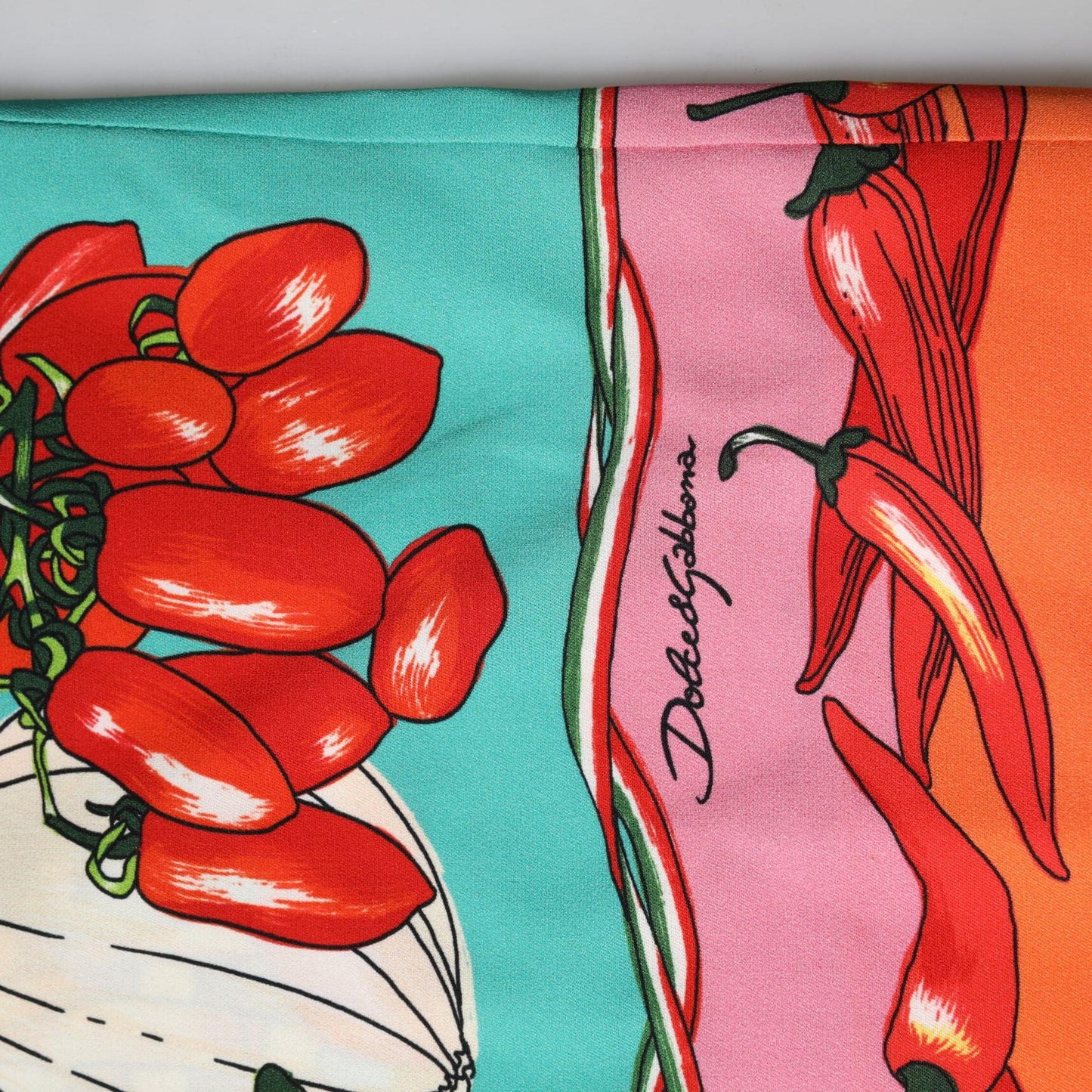 Dolce & Gabbana Green Silk Printed Straight Pants