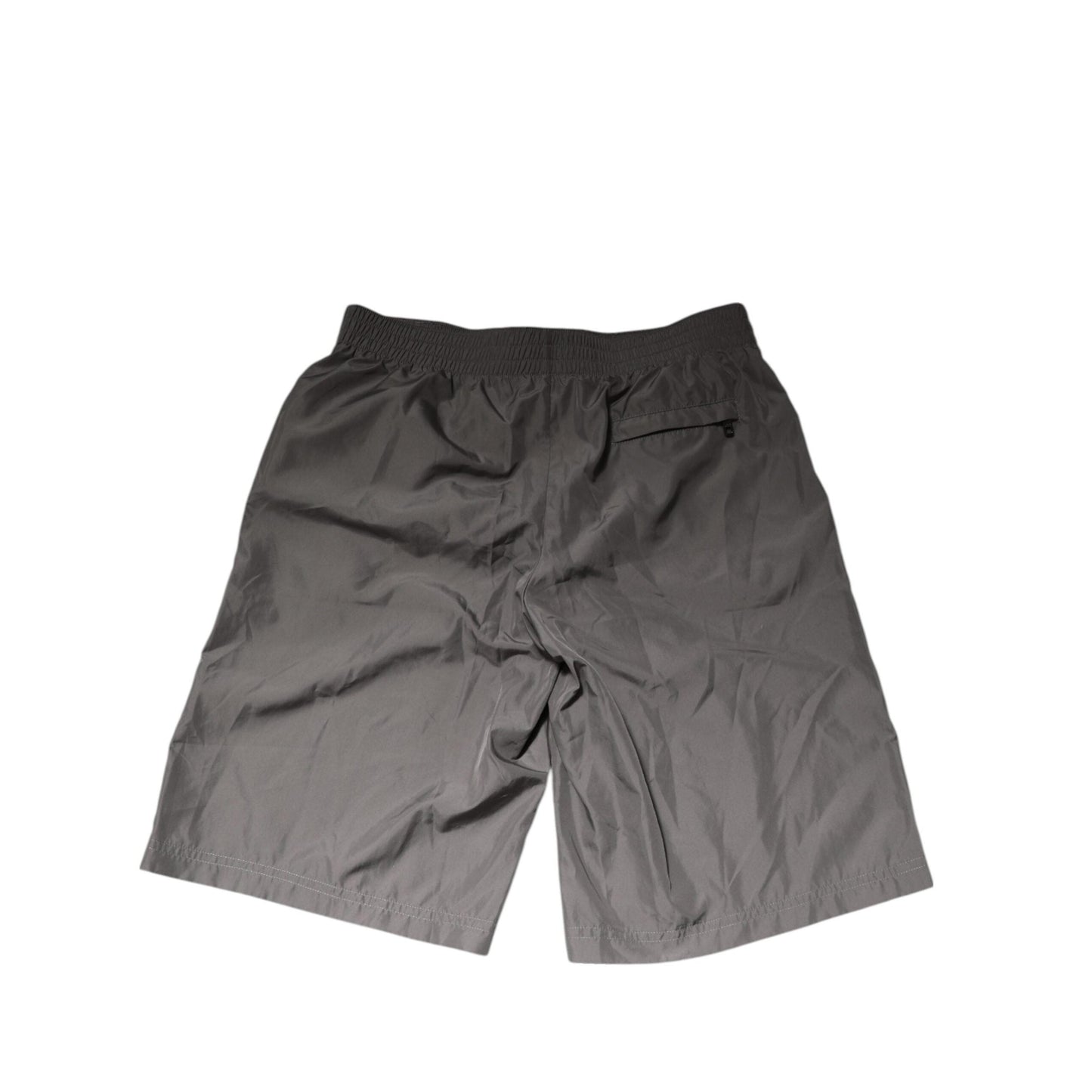 Dolce & Gabbana Light Gray Nylon Elastic Waist Shorts Swimwear