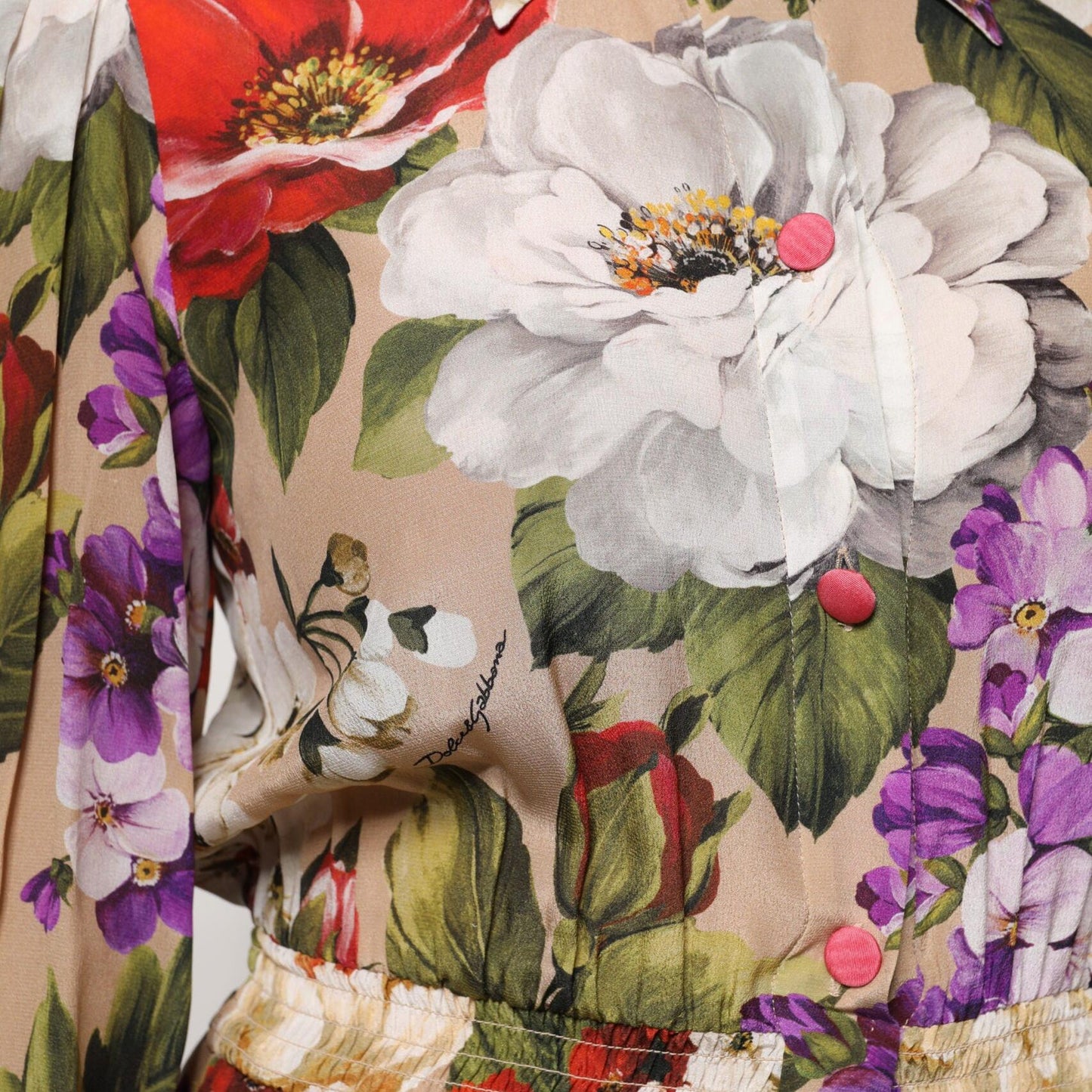 Dolce & Gabbana Multicolor Floral Wide Leg Jumpsuit Dress