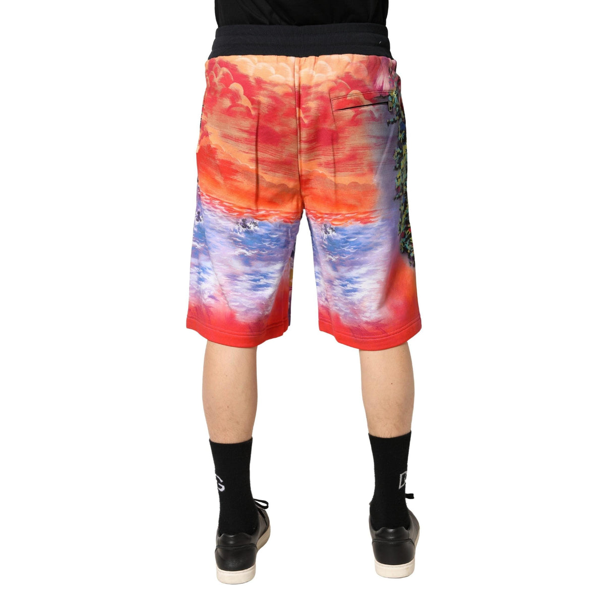 Dolce & Gabbana Multicolor Graphic Print Cotton Bermuda Shorts
