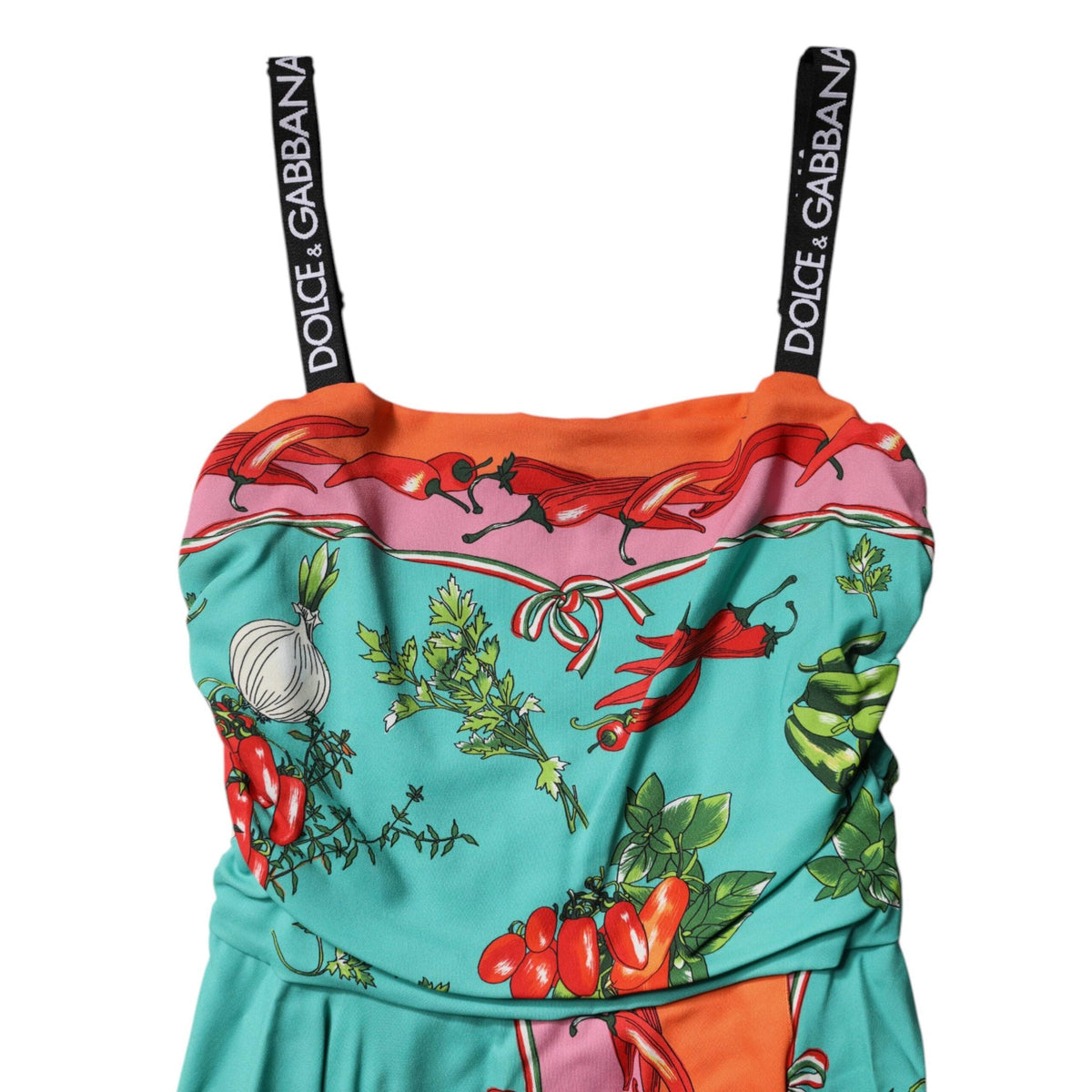 Dolce & Gabbana Multicolor Printed Silk Sleeveless Midi Dress