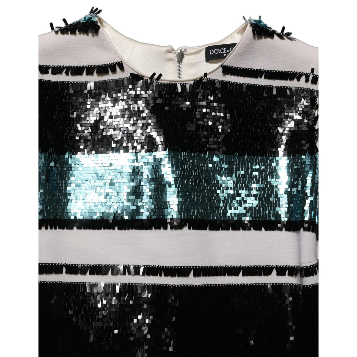 Dolce & Gabbana Multicolor Sequined Sleeveless Shift Dress