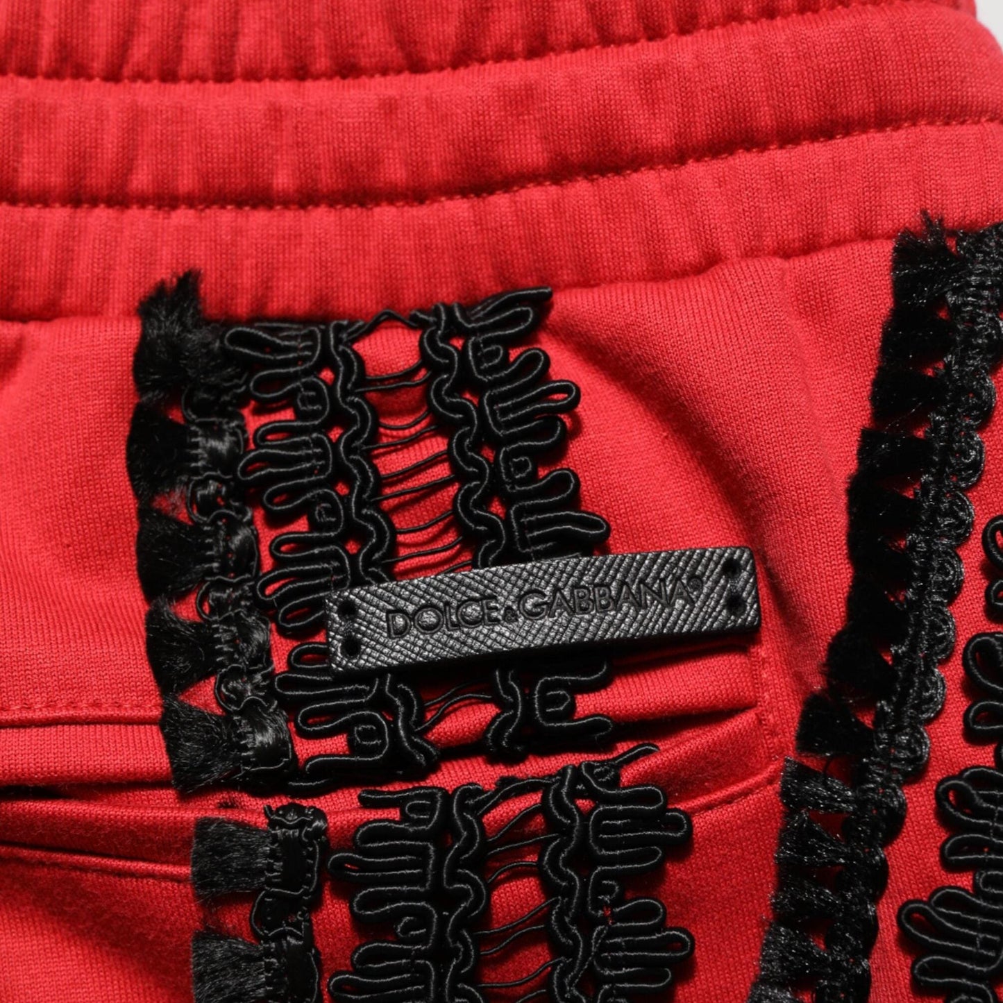 Dolce & Gabbana Red Embroidered Casual Cropped Trouser Pants