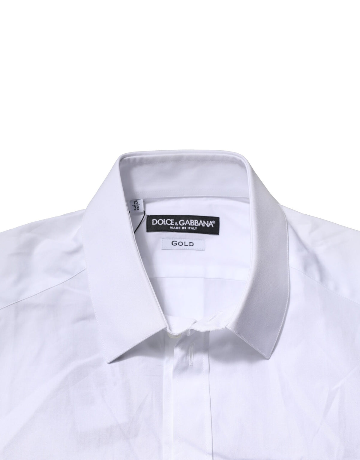 Dolce & Gabbana White Cotton Short Sleeves GOLD Casual Shirt
