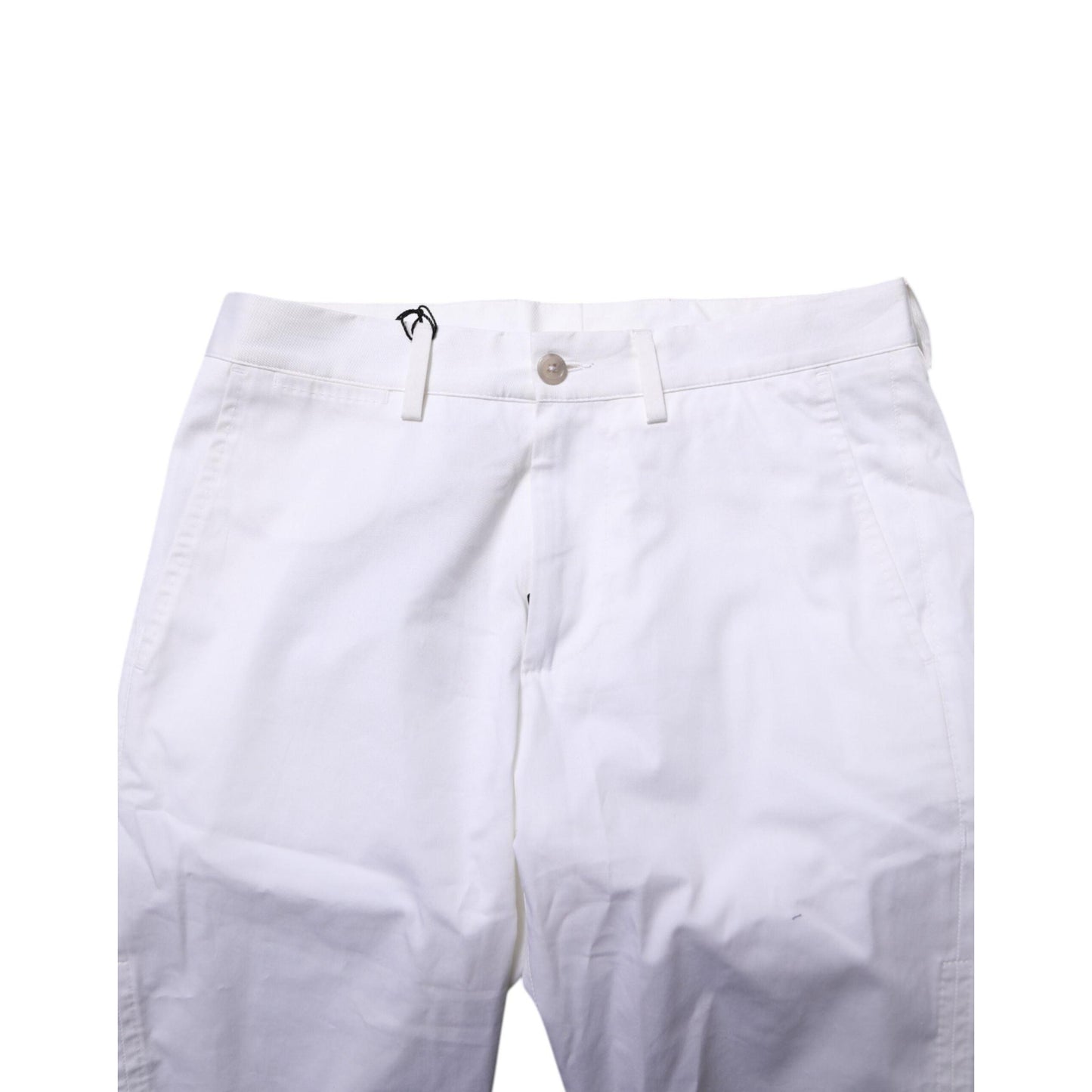 Dolce & Gabbana White Cotton Stretch Men Denim Bermuda Shorts