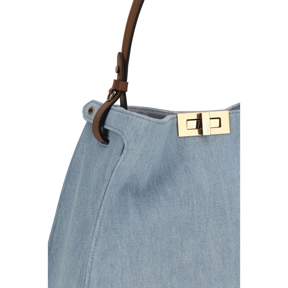 Fendi Blue Cotton Handbag
