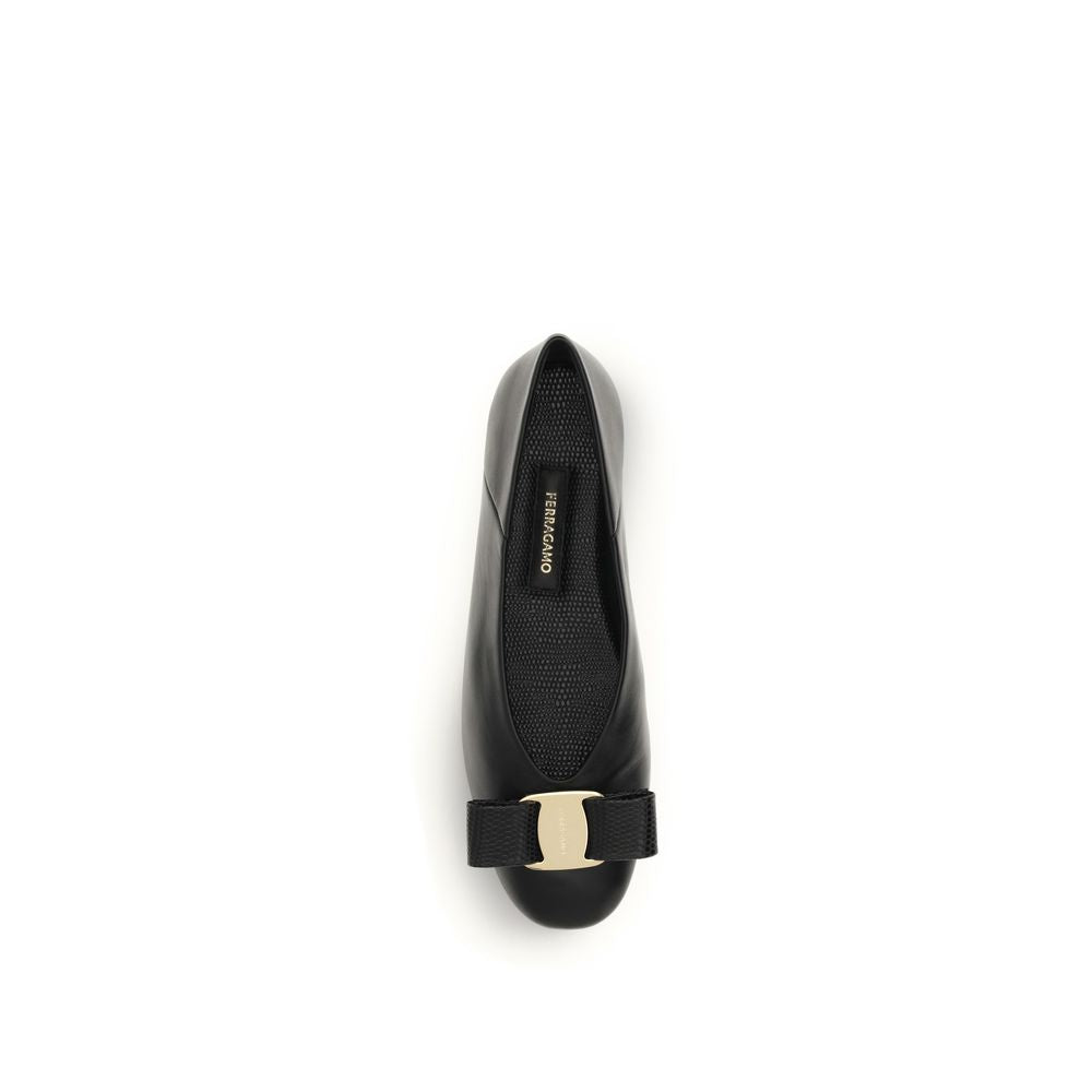 Ferragamo FE-782883001 black calf leather ballet flats