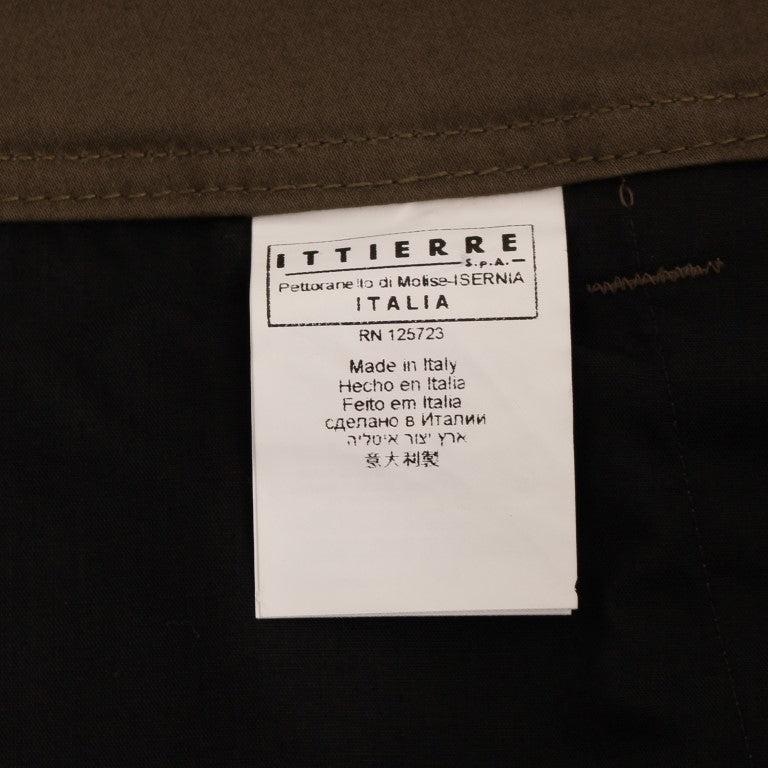 GF Ferre Green Cotton Stretch Comfort Fit Pants