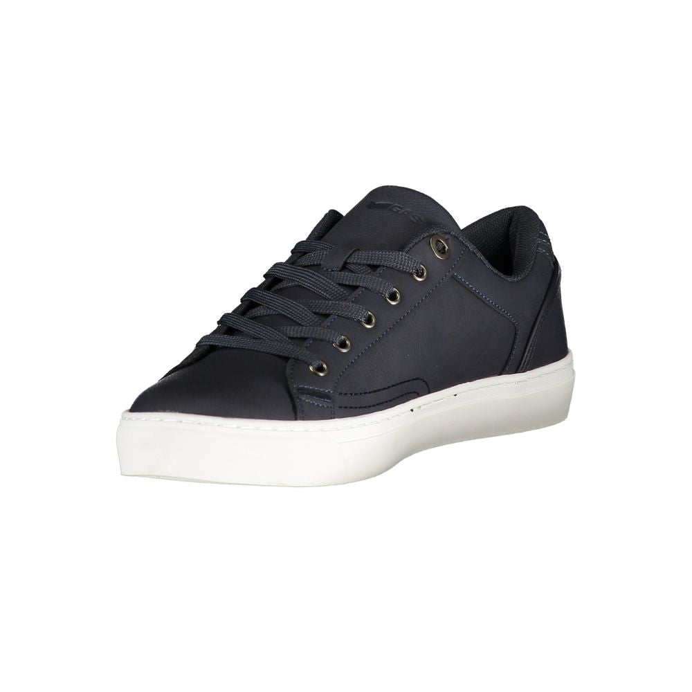 Gas Blue Polyurethane Men Sneakers