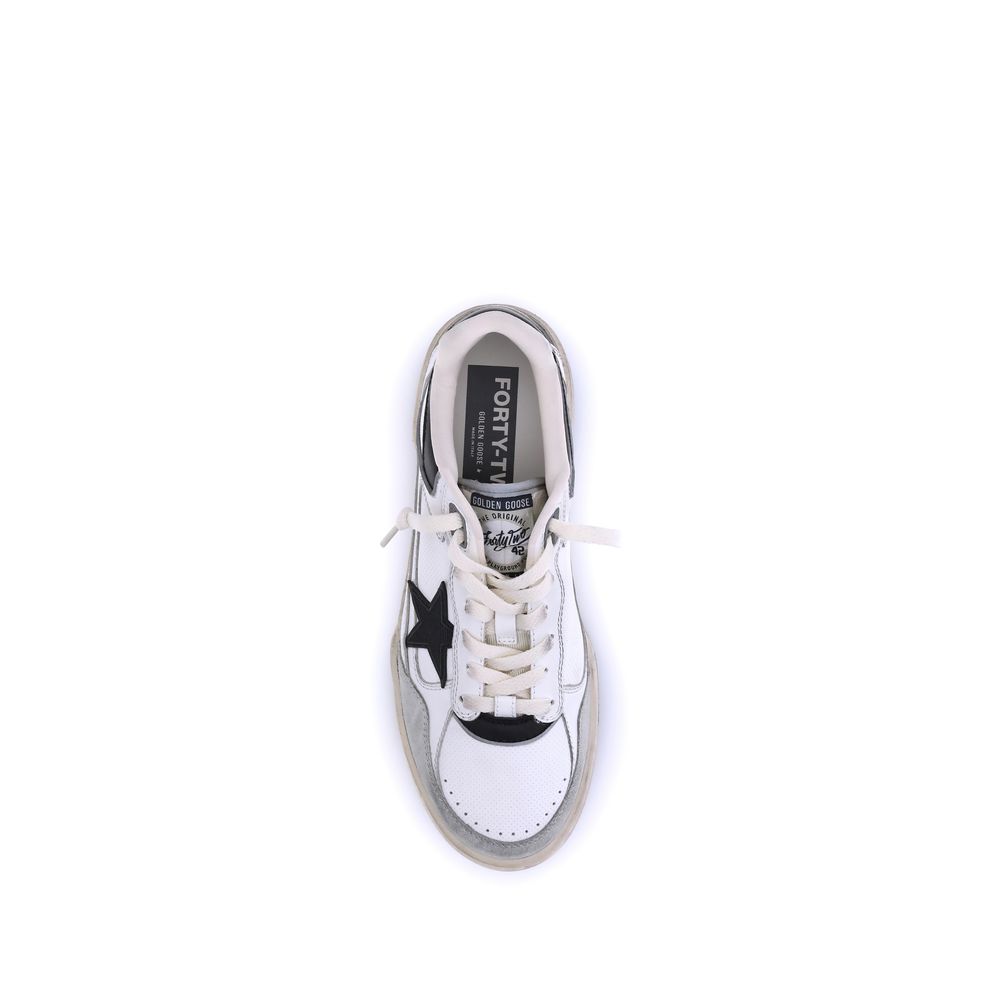 Golden Goose White Calf Leather Bos Taurus Chunky Sneakers