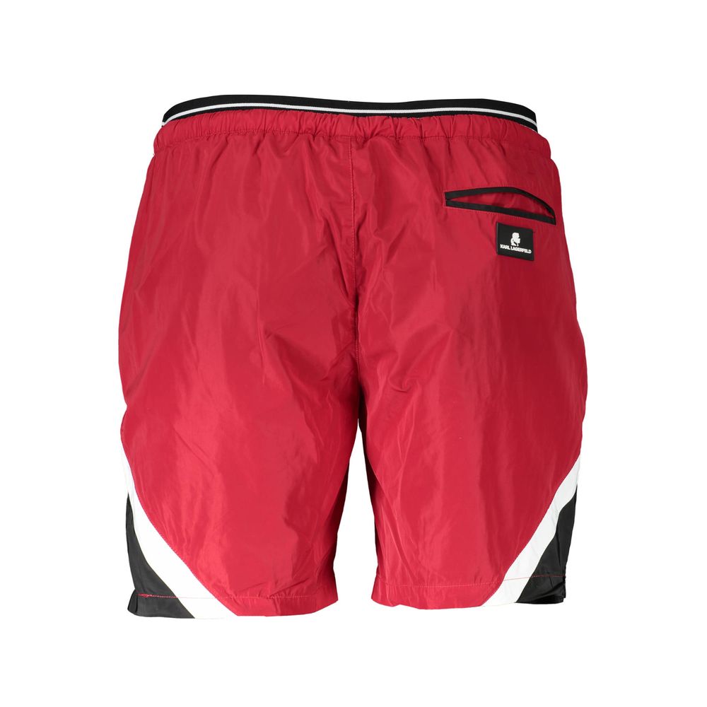 Karl Lagerfeld Red Polyester Men's Swim Boxer