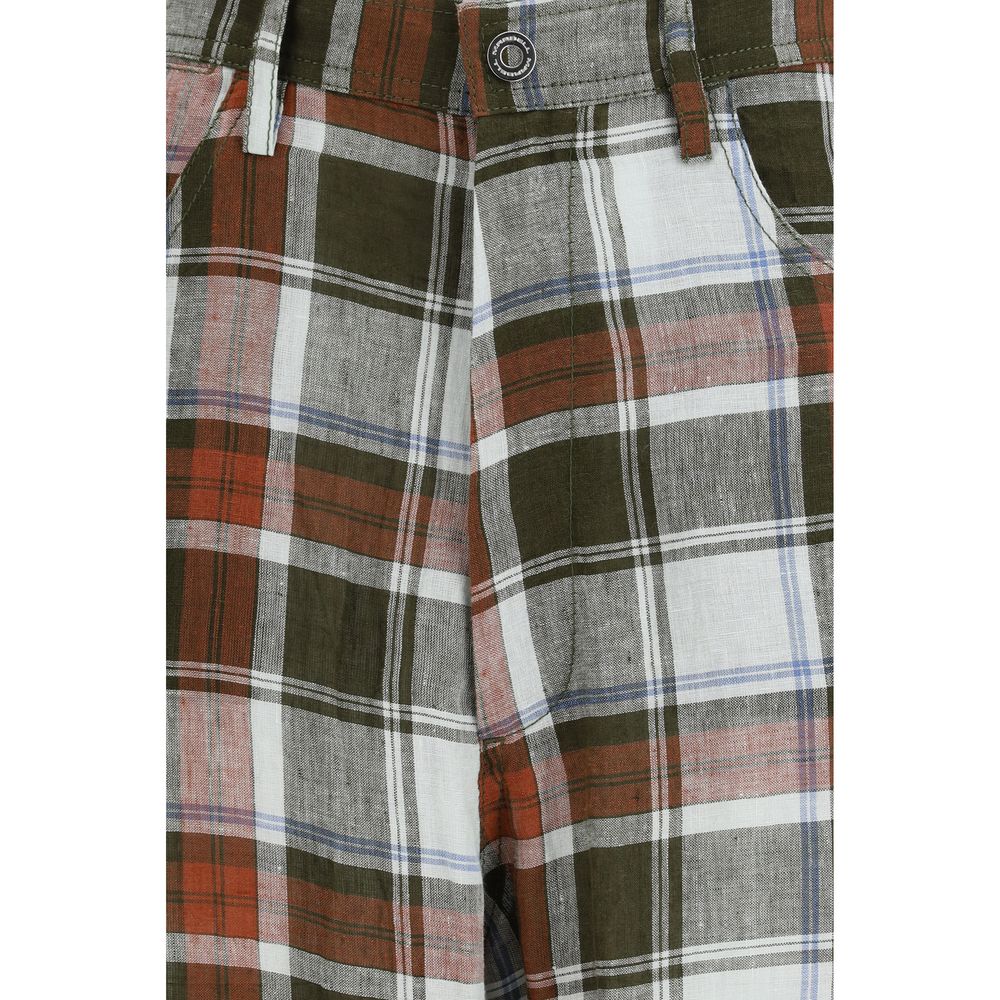 MARBELL Multicolor Linen Casual Pants