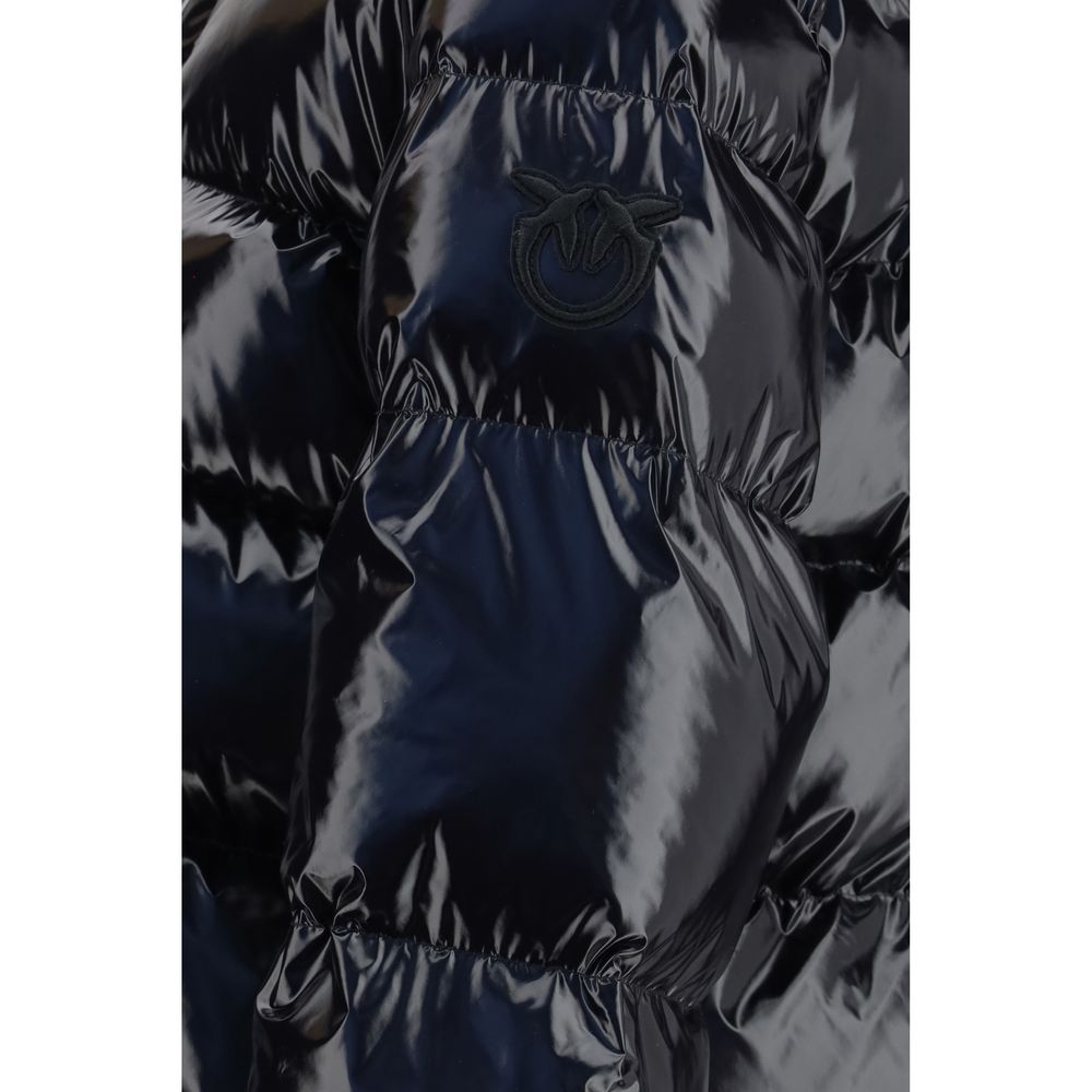 PINKO Black Polyamide Full-Length Jacket