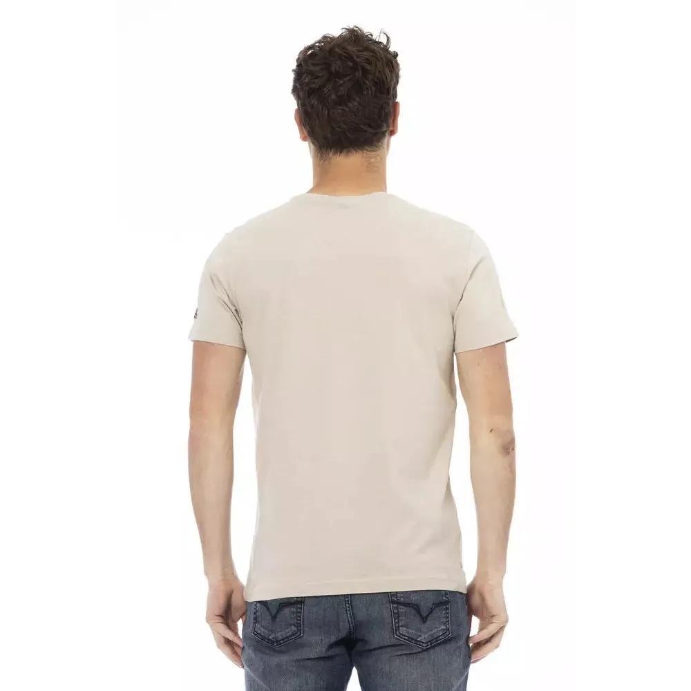 Trussardi Action Beige Cotton Men T-Shirt
