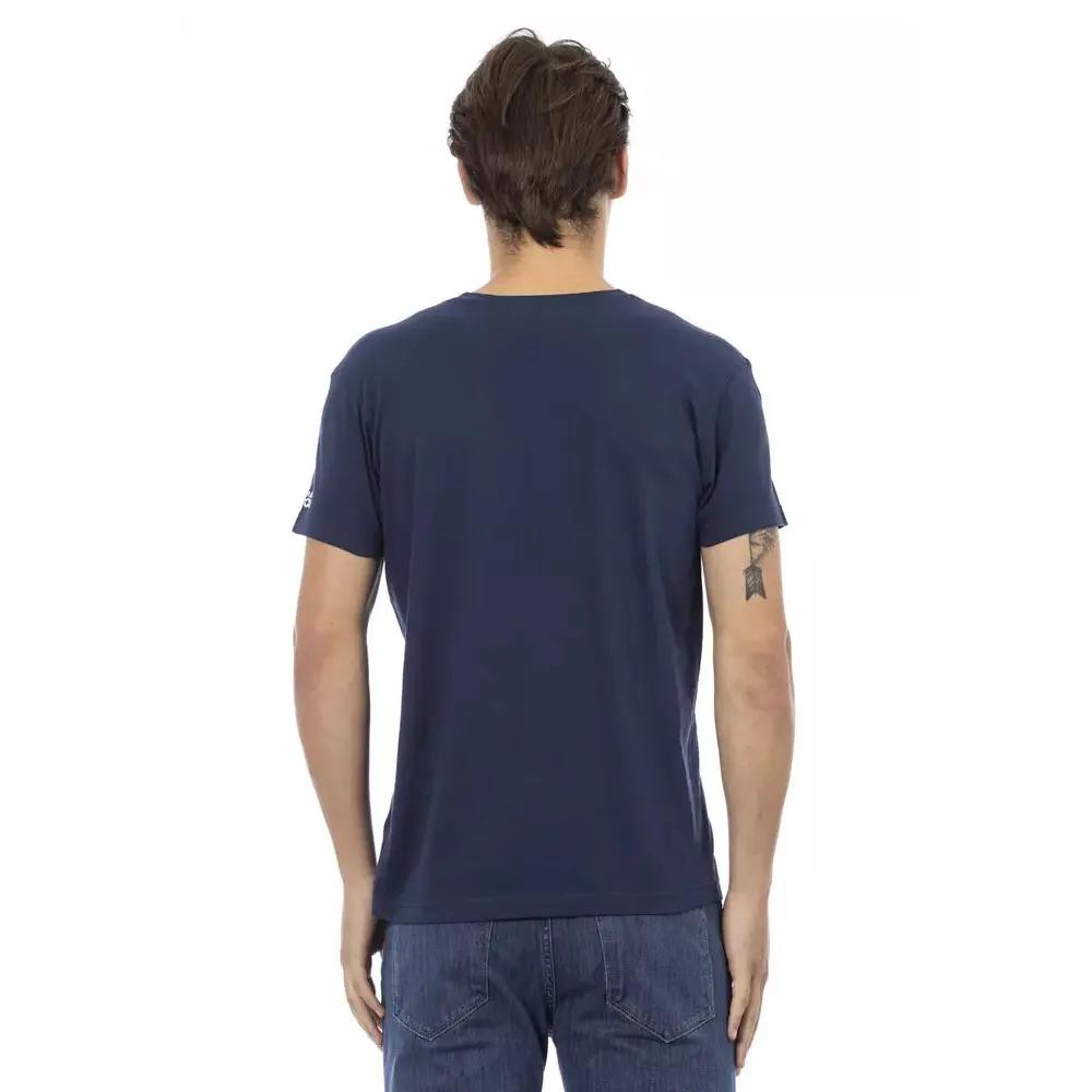 Trussardi Action Blue Cotton Men's V-Neck T-Shirt
