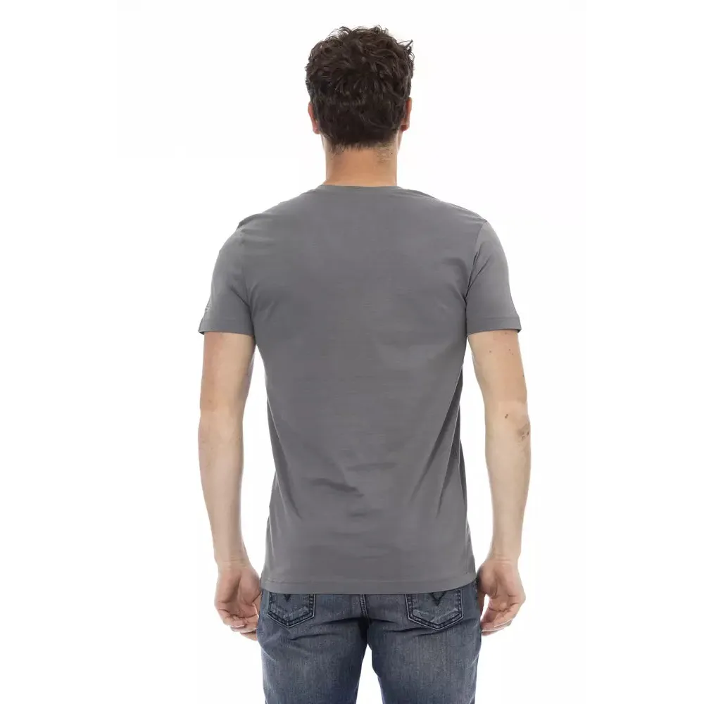 Trussardi Action Gray Cotton Men T-Shirt