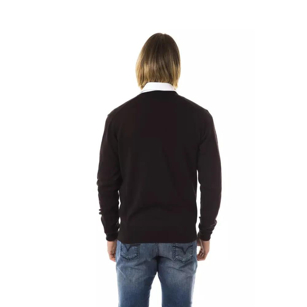 Uominitaliani Brown Merino Wool Men Sweater