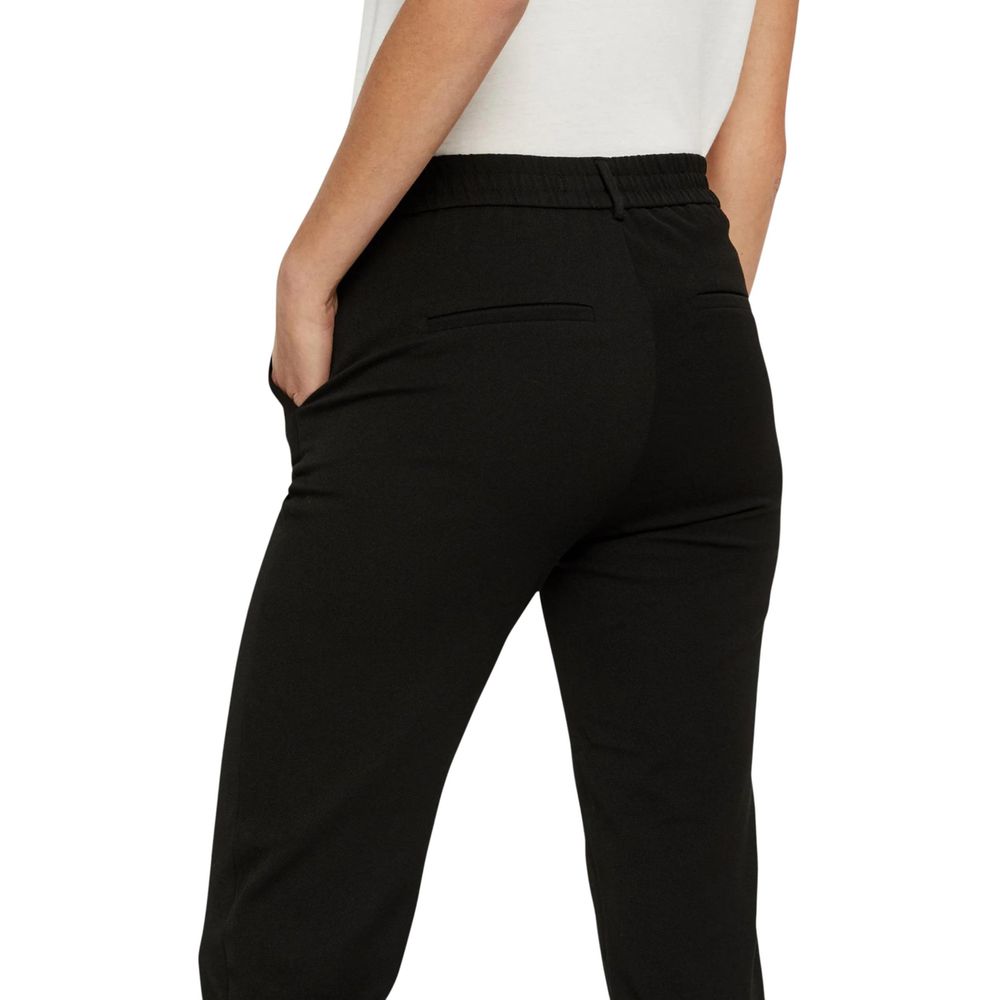 Vero Moda Black Polyester Casual Pants