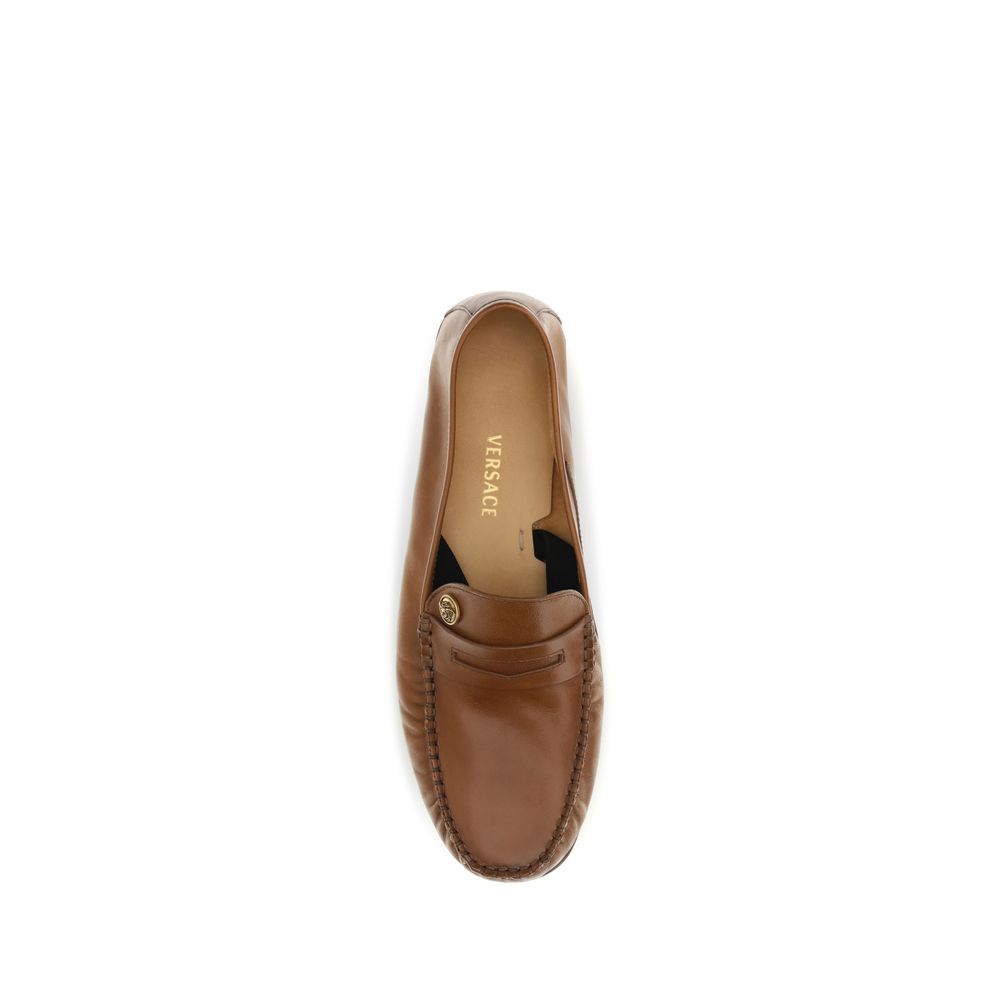 Versace 10233221A173461N87J brown calf leather loafers