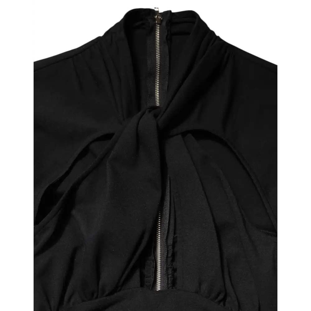 Dolce & Gabbana gabbana black long kvindes garderobe højhals top med lynlås