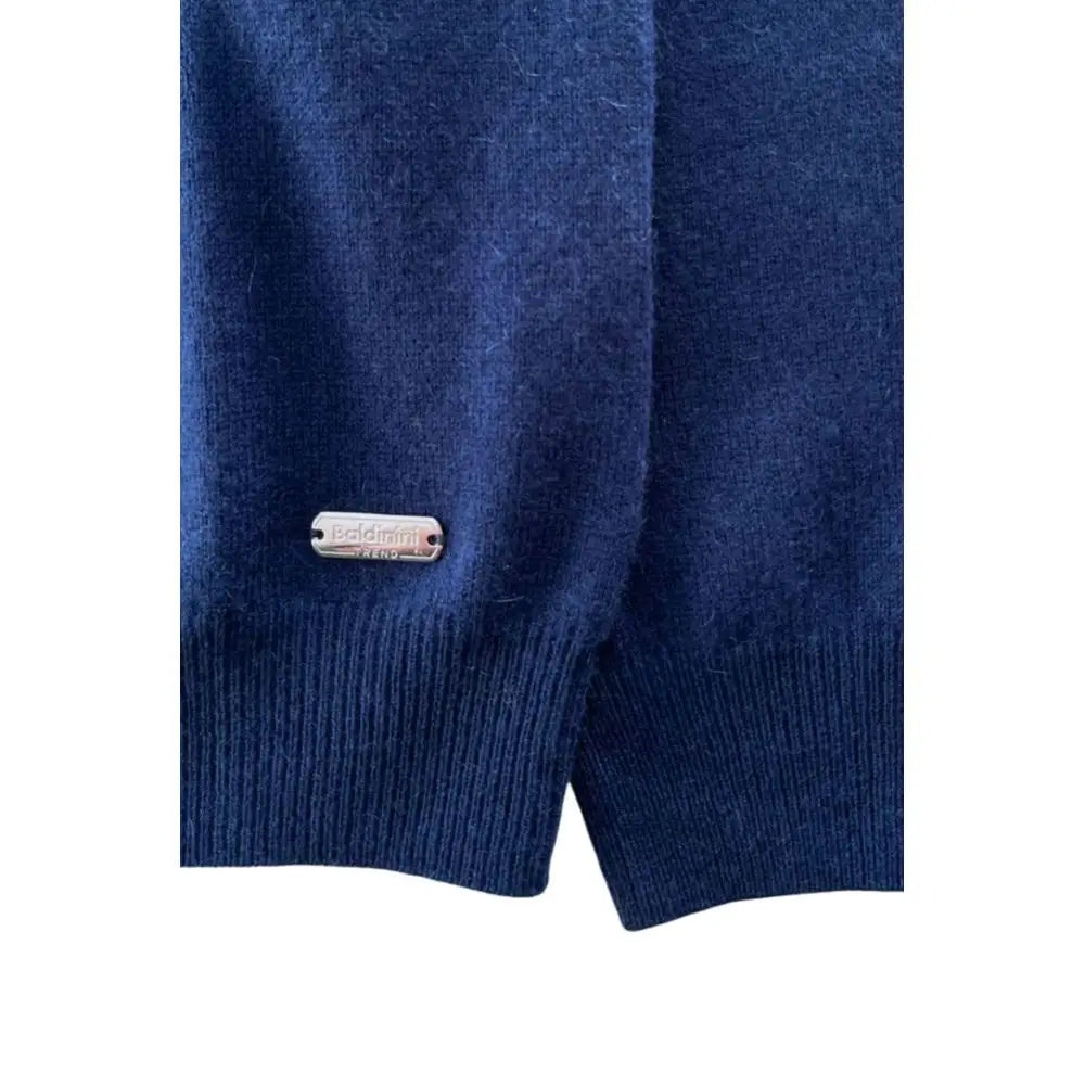 Baldinini Trend Blue cashmere sweater i dyb marineblå med tekstur