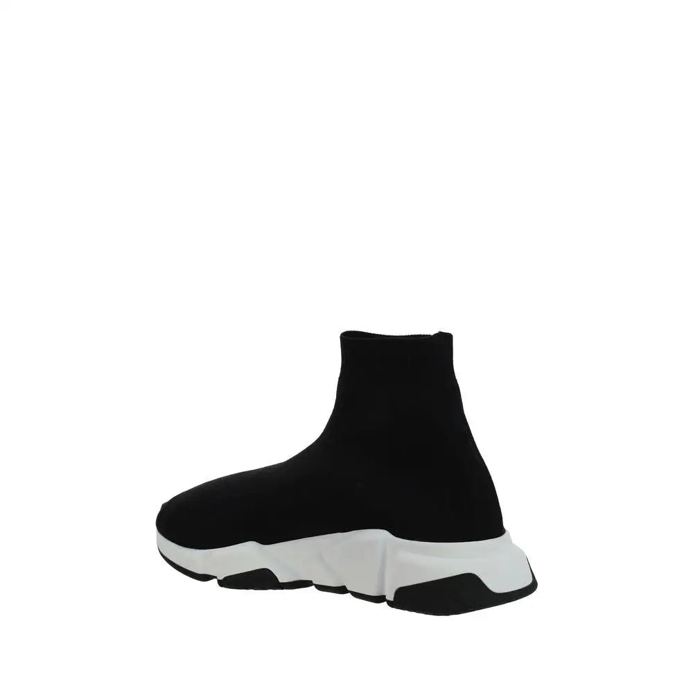 Balenciaga black elastane athletic sneakers with white chunky sole