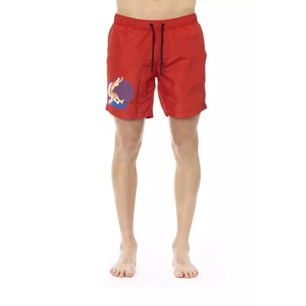 Bikkembergs Red Polyester Men Swim Short